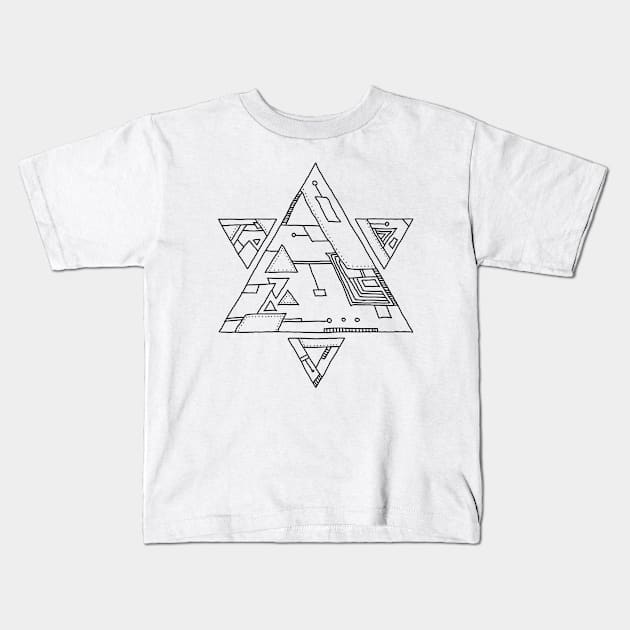 Robotic Triangles Kids T-Shirt by OsFrontis